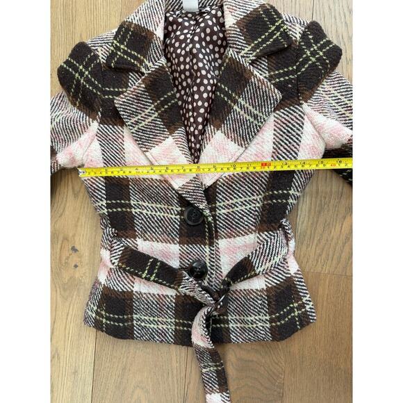 Cabi Kate Brown‎ Pink Wool Blend Belted Blazer 3/4 Sleeve 2 - Picture 6 of 8